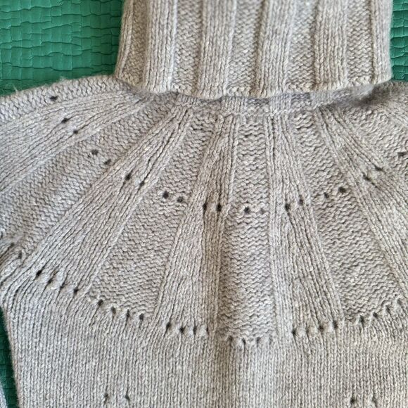 Sundance Turtleneck Sweater Long MEDIUM Merino Wool Grey Mixed Media Cozy & Soft - Picture 8 of 16